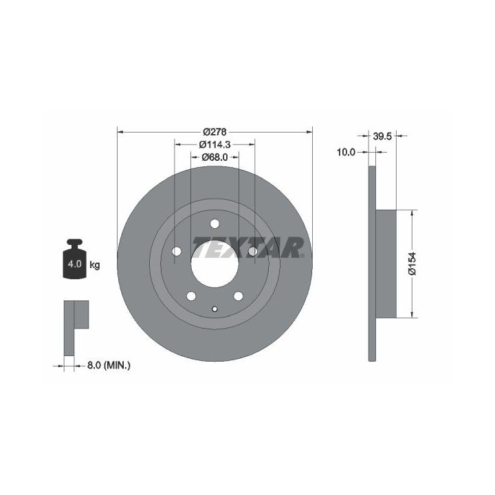 Stabdžių diskas TEXTAR 92254703
