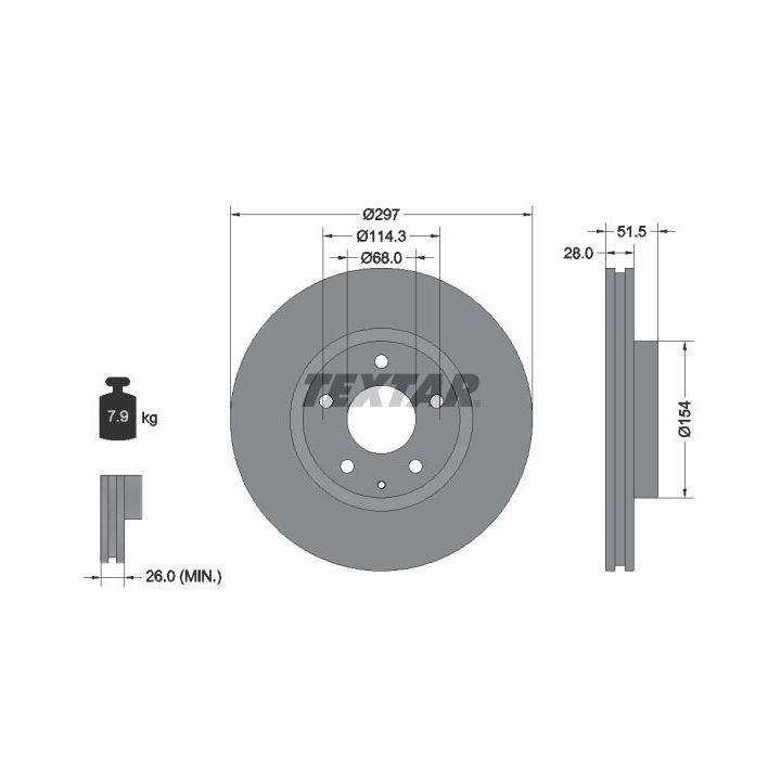 Stabdžių diskas TEXTAR 92257403