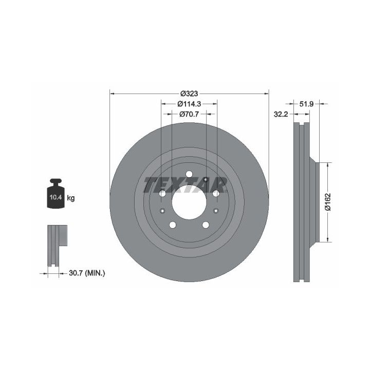 Stabdžių diskas TEXTAR 92261100