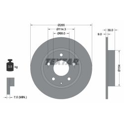 Stabdžių diskas TEXTAR 92267703