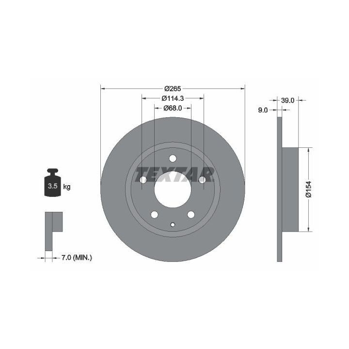 Stabdžių diskas TEXTAR 92267703