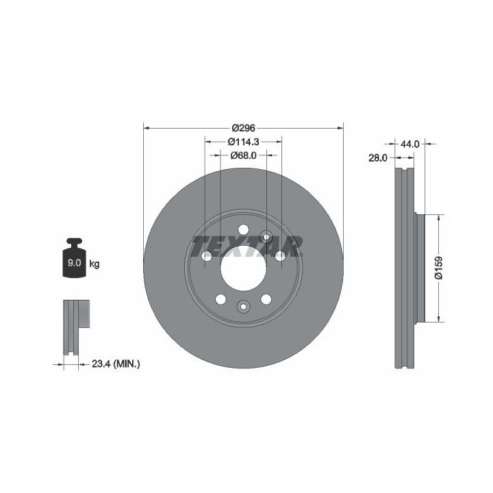 Stabdžių diskas TEXTAR 92268803