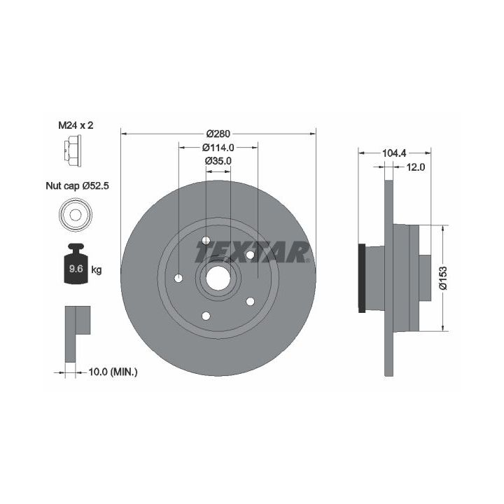 Stabdžių diskas TEXTAR 92268903