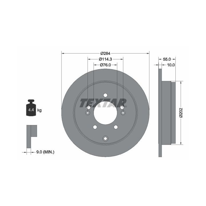Stabdžių diskas TEXTAR 92271003
