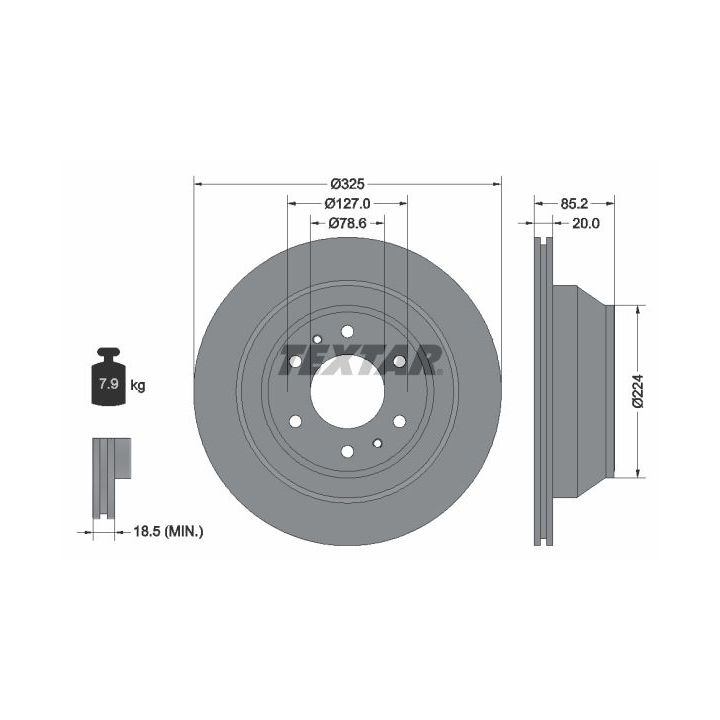 Stabdžių diskas TEXTAR 92271103