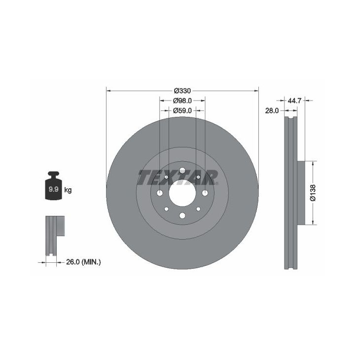 Stabdžių diskas TEXTAR 92272403