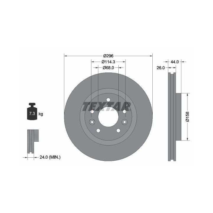 Stabdžių diskas TEXTAR 92274203