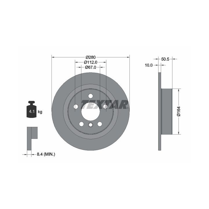 Stabdžių diskas TEXTAR 92274603