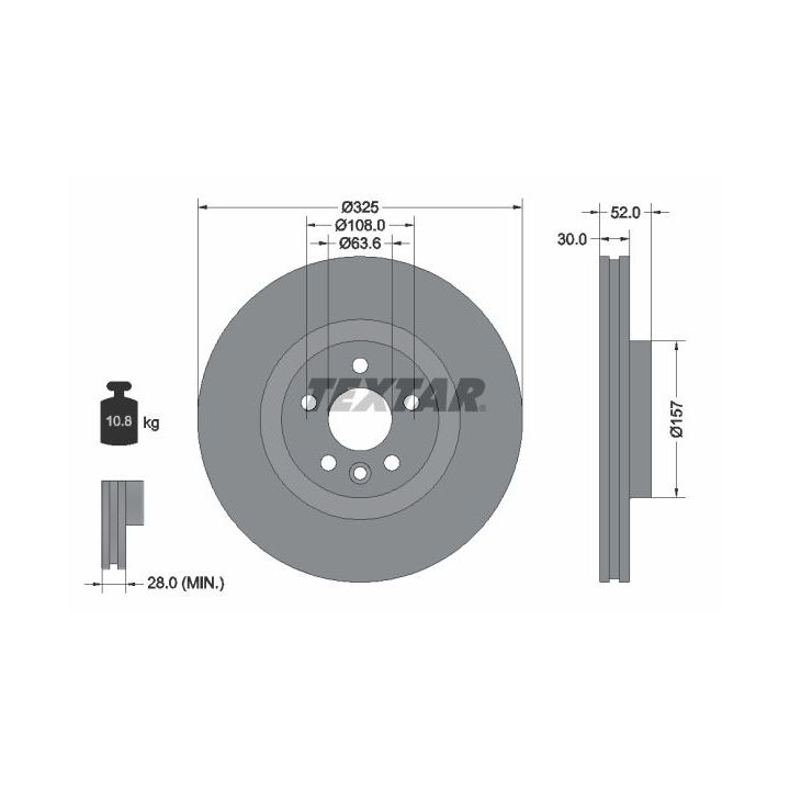 Stabdžių diskas TEXTAR 92278603