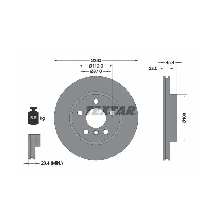 Stabdžių diskas TEXTAR 92279203