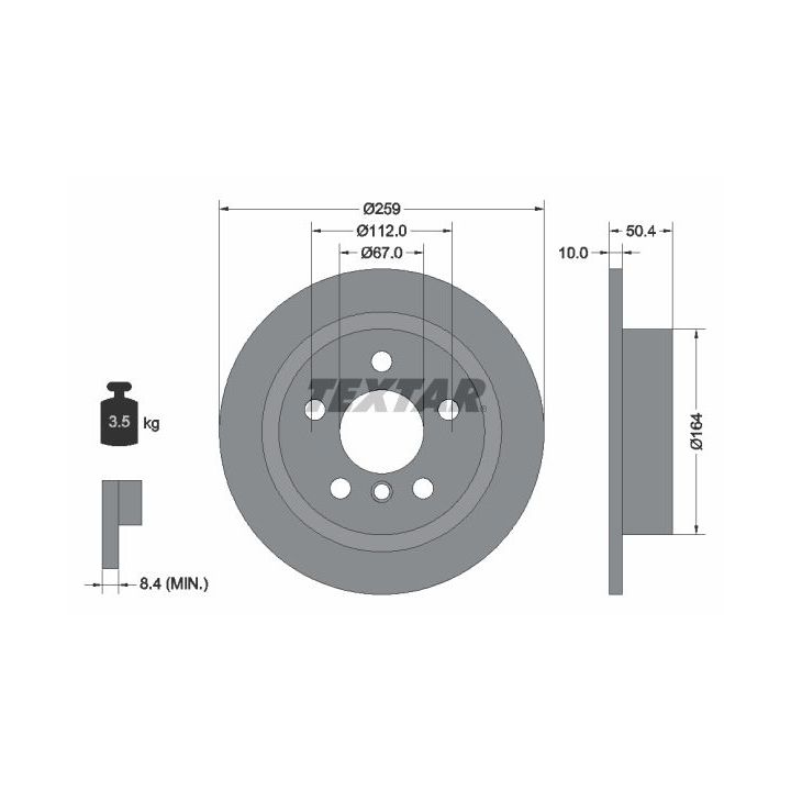 Stabdžių diskas TEXTAR 92279303