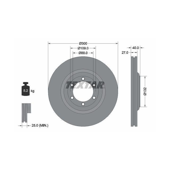Stabdžių diskas TEXTAR 92282403