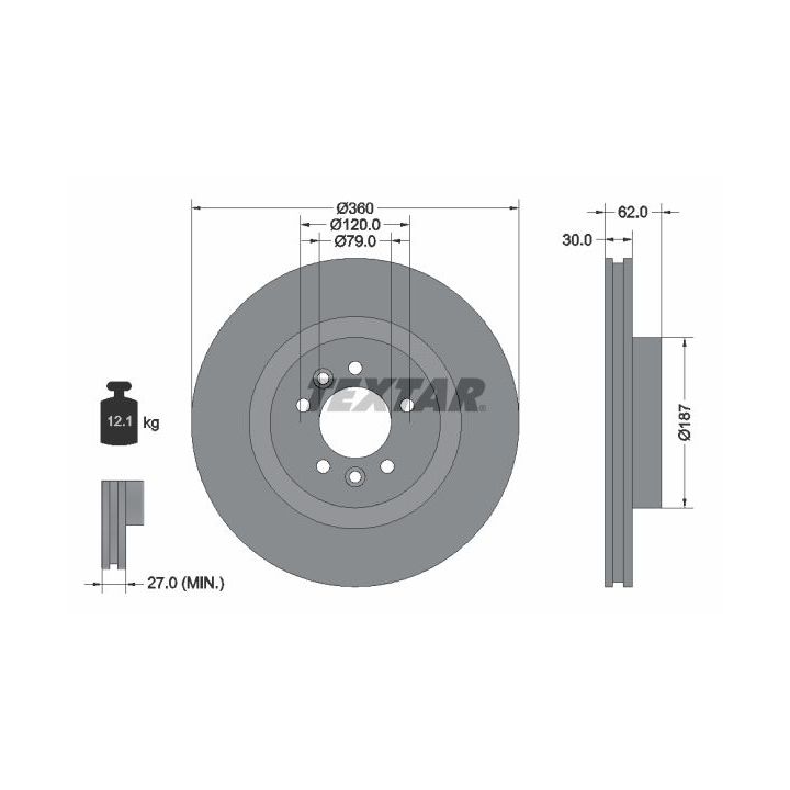 Stabdžių diskas TEXTAR 92283205