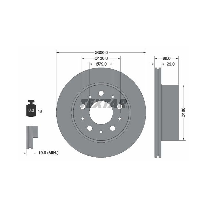 Stabdžių diskas TEXTAR 92284303