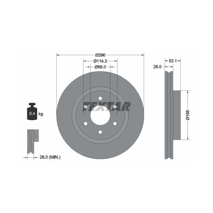 Stabdžių diskas TEXTAR 92285803