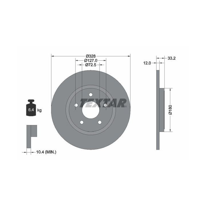 Stabdžių diskas TEXTAR 92286003