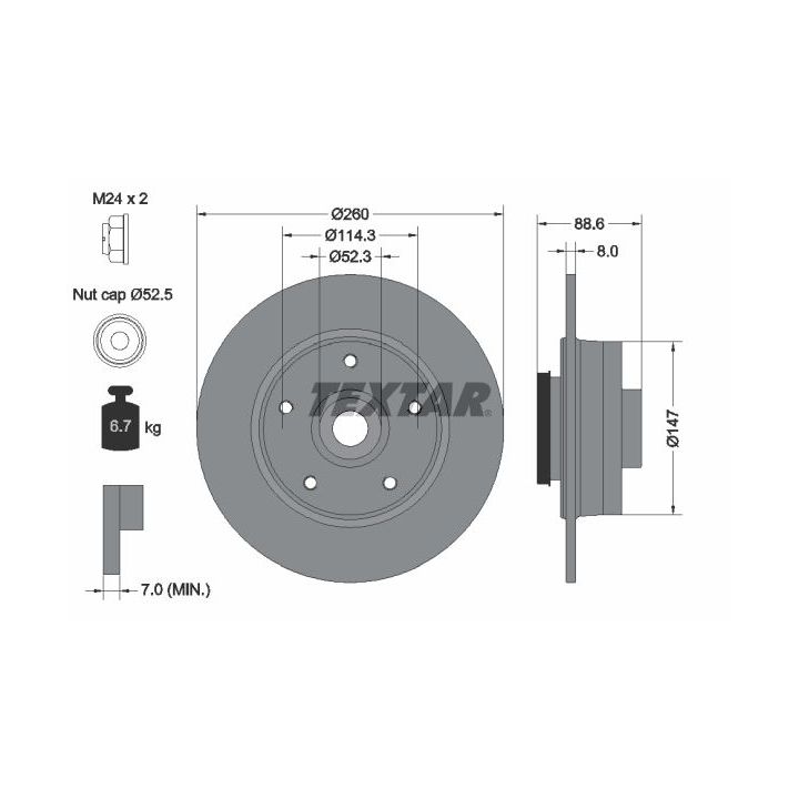 Stabdžių diskas TEXTAR 92291003