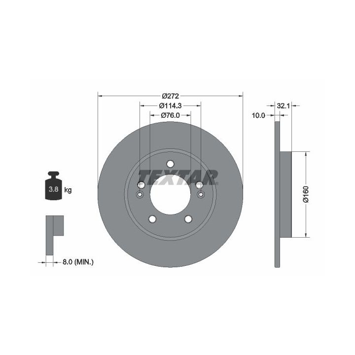 Stabdžių diskas TEXTAR 92291703