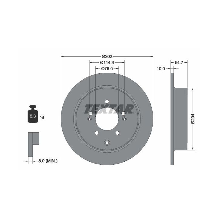 Stabdžių diskas TEXTAR 92294903