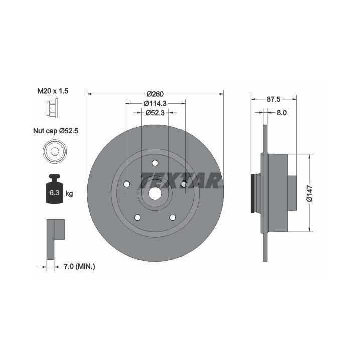 Stabdžių diskas TEXTAR 92295203