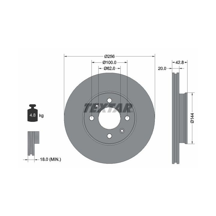 Stabdžių diskas TEXTAR 92295403