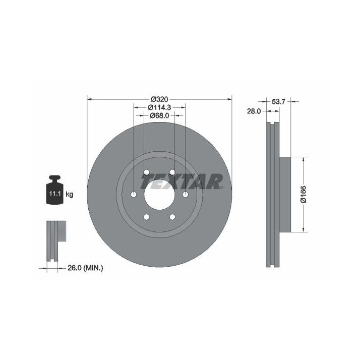 Stabdžių diskas TEXTAR 92296503