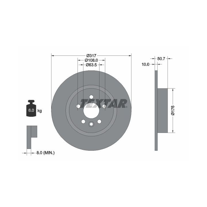 Stabdžių diskas TEXTAR 92300403