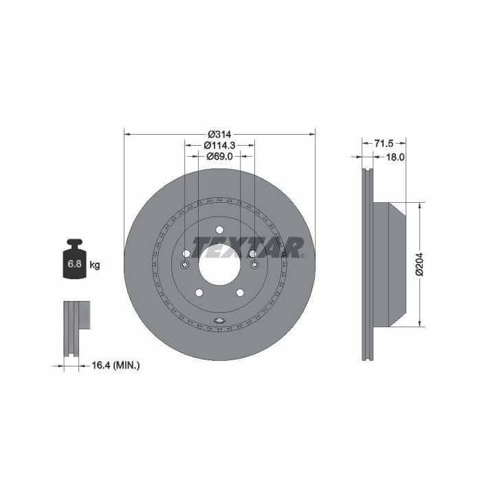 Stabdžių diskas TEXTAR 92300803