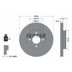 Stabdžių diskas TEXTAR 92304603