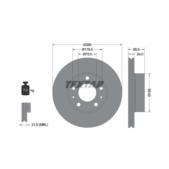 Stabdžių diskas TEXTAR 92305203