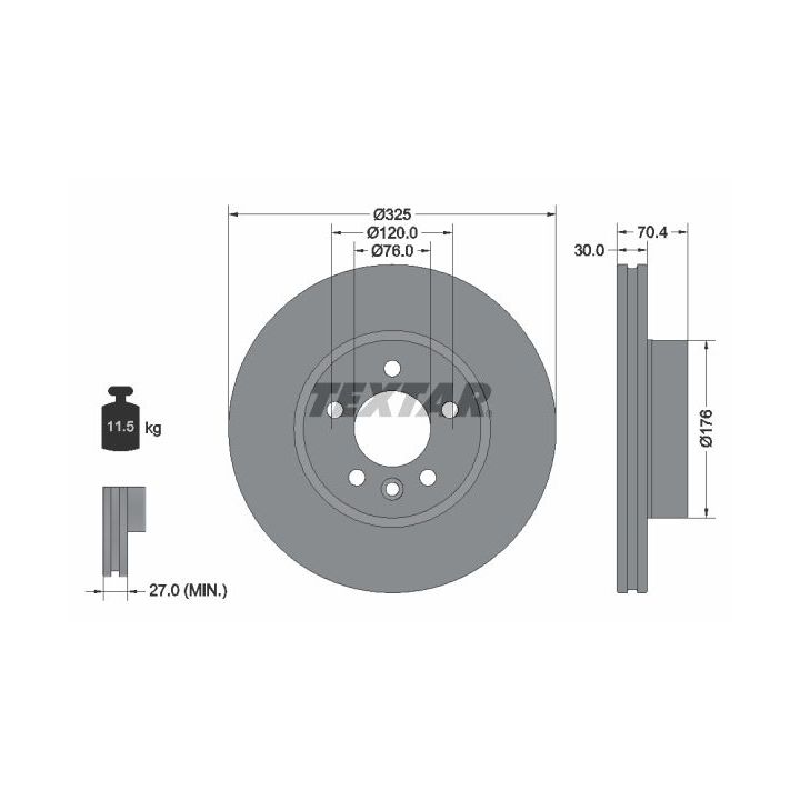 Stabdžių diskas TEXTAR 92305905