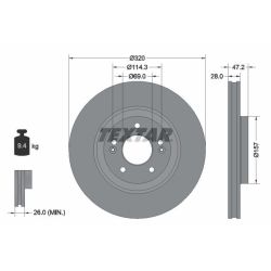 Stabdžių diskas TEXTAR 92306303