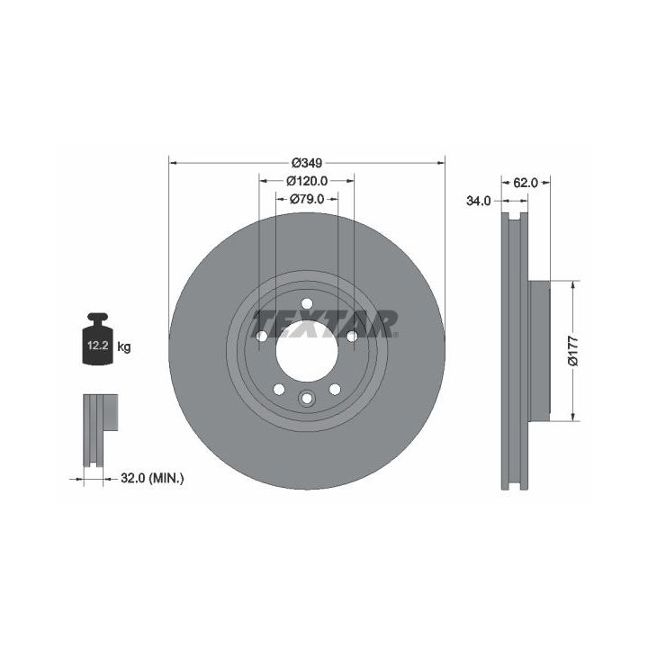 Stabdžių diskas TEXTAR 92307605