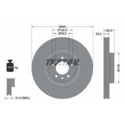 Stabdžių diskas TEXTAR 92313505