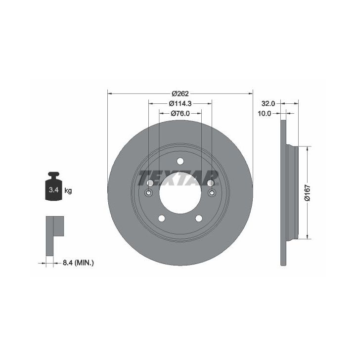 Stabdžių diskas TEXTAR 92314403