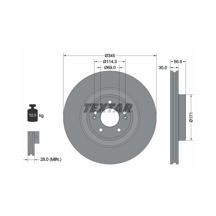 Stabdžių diskas TEXTAR 92314805