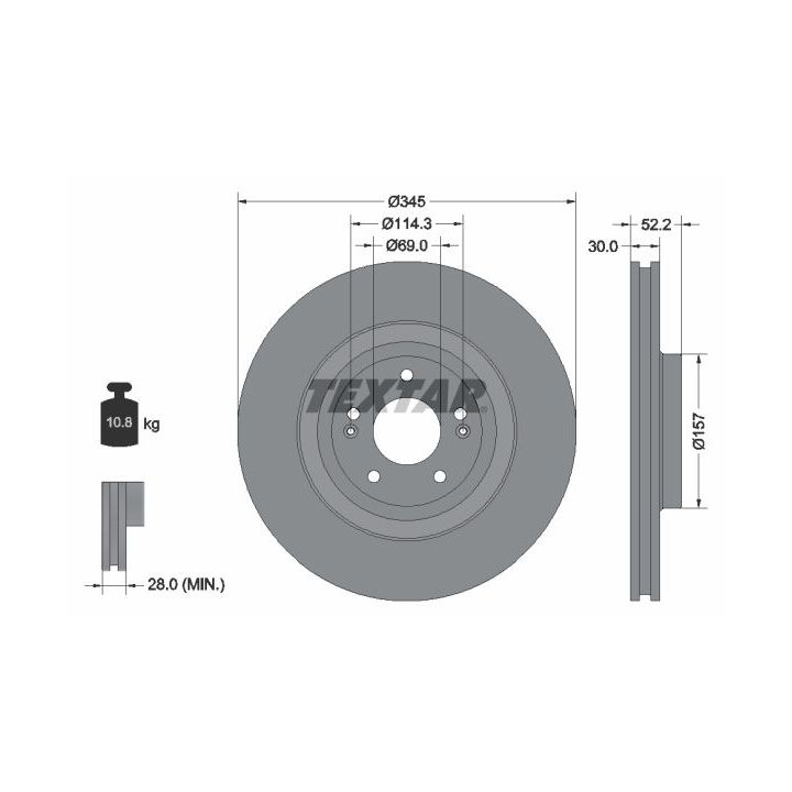 Stabdžių diskas TEXTAR 92315103