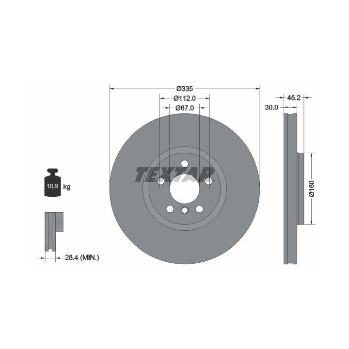 Stabdžių diskas TEXTAR 92316205