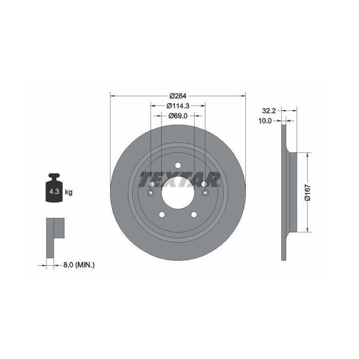 Stabdžių diskas TEXTAR 92316303