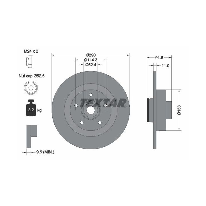 Stabdžių diskas TEXTAR 92316503