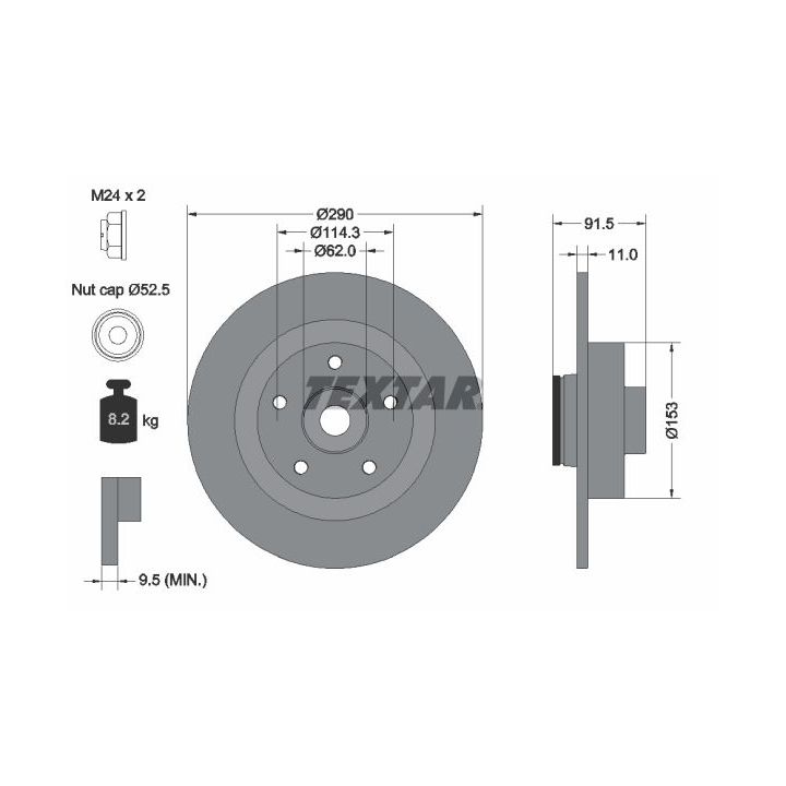 Stabdžių diskas TEXTAR 92317603