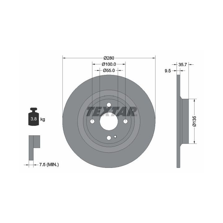 Stabdžių diskas TEXTAR 92320003