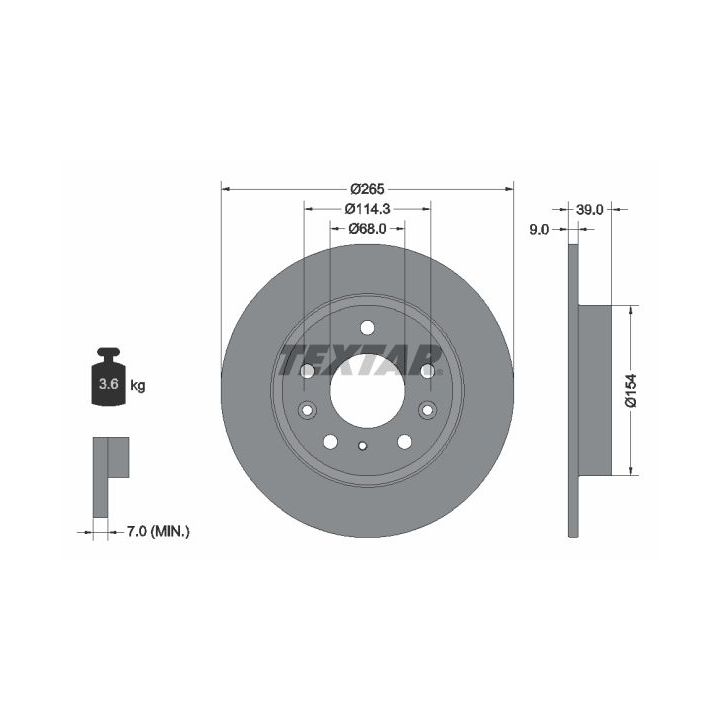 Stabdžių diskas TEXTAR 92324703