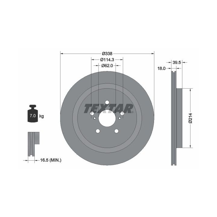 Stabdžių diskas TEXTAR 92325205