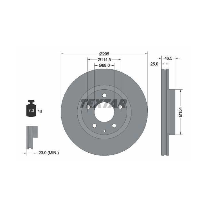 Stabdžių diskas TEXTAR 92326203