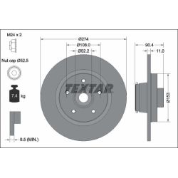 Stabdžių diskas TEXTAR 92329403