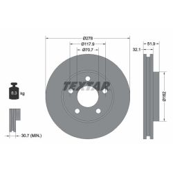 Stabdžių diskas TEXTAR 92332500
