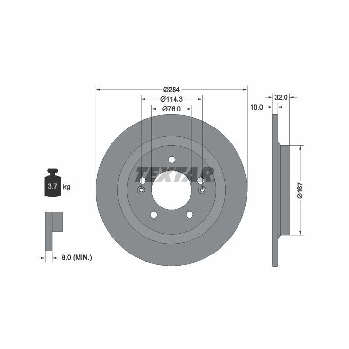 Stabdžių diskas TEXTAR 92333303