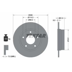 Stabdžių diskas TEXTAR 92335803