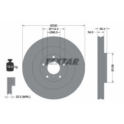 Stabdžių diskas TEXTAR 92336003